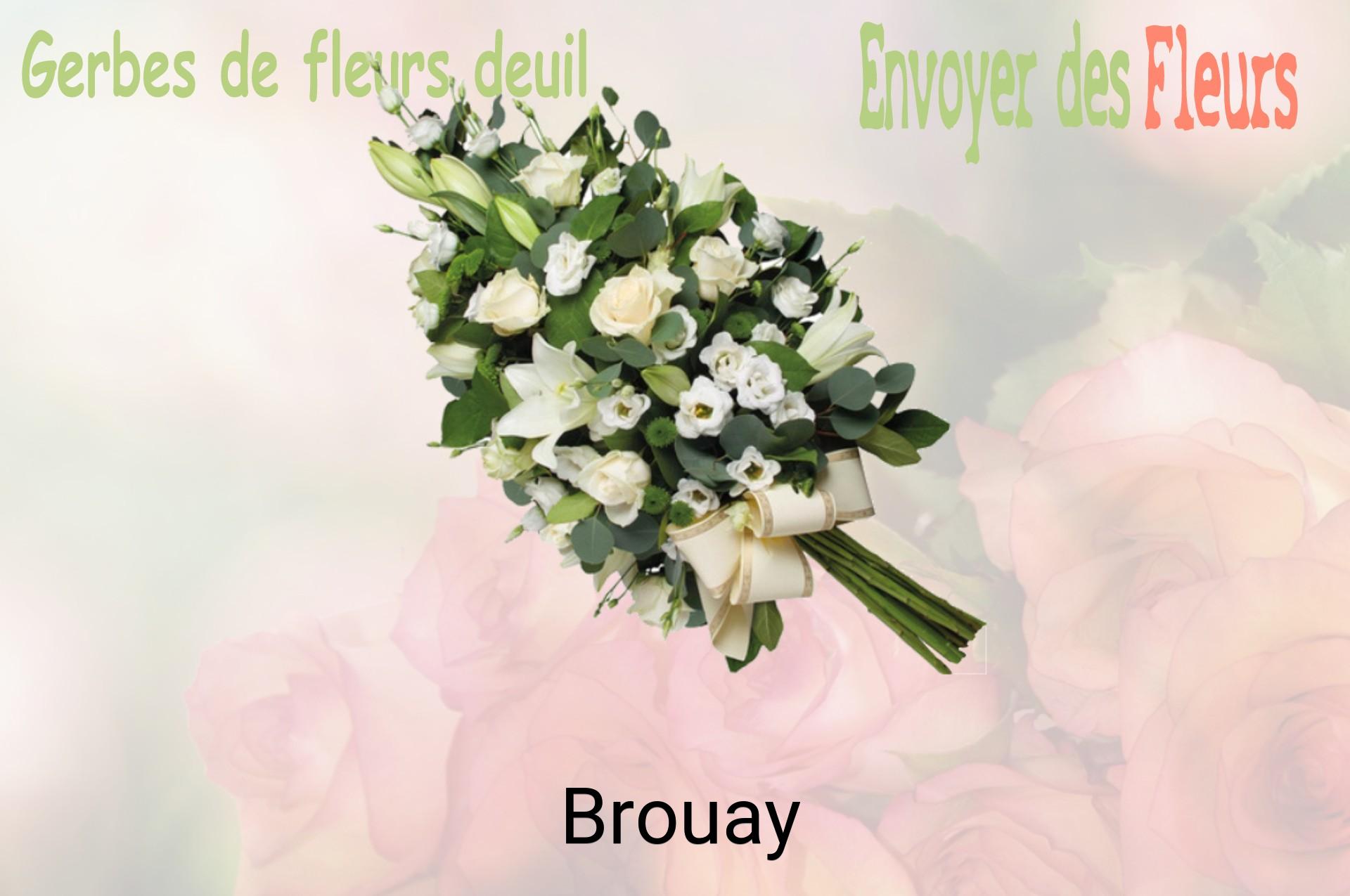 Gerbe de fleurs de deuil livrée à Brouay